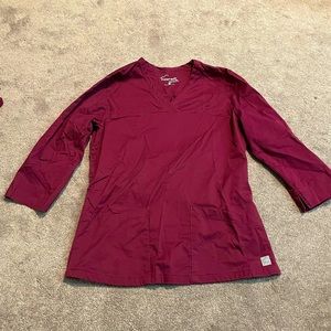 Burgundy Work Scrub Top Half Sleeve size Small